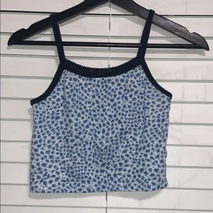Rare blue brandy Melville cheetah tank top